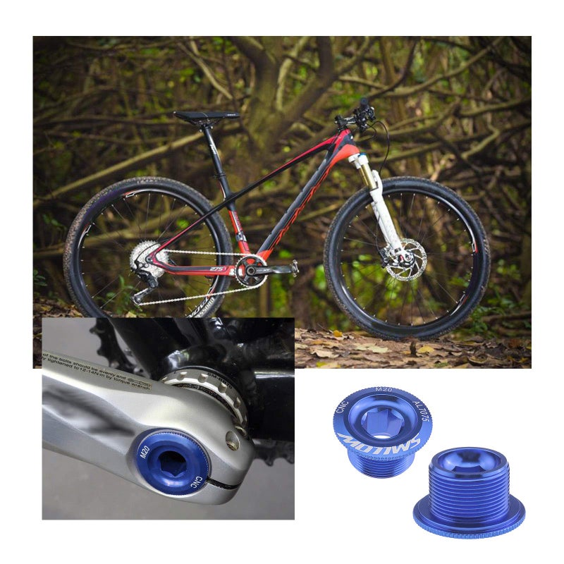كريت آيديا خلق فكرة 2PCS الأزرق دراجة جبلية أسفل قوس غطاء Crankset ذراع كرنك تثبيت مسامير CNC سبائك الألومنيوم متوافق مع Shimano HollowTech II Deore XT SLX Saint & Zee (MTB) - Image 4